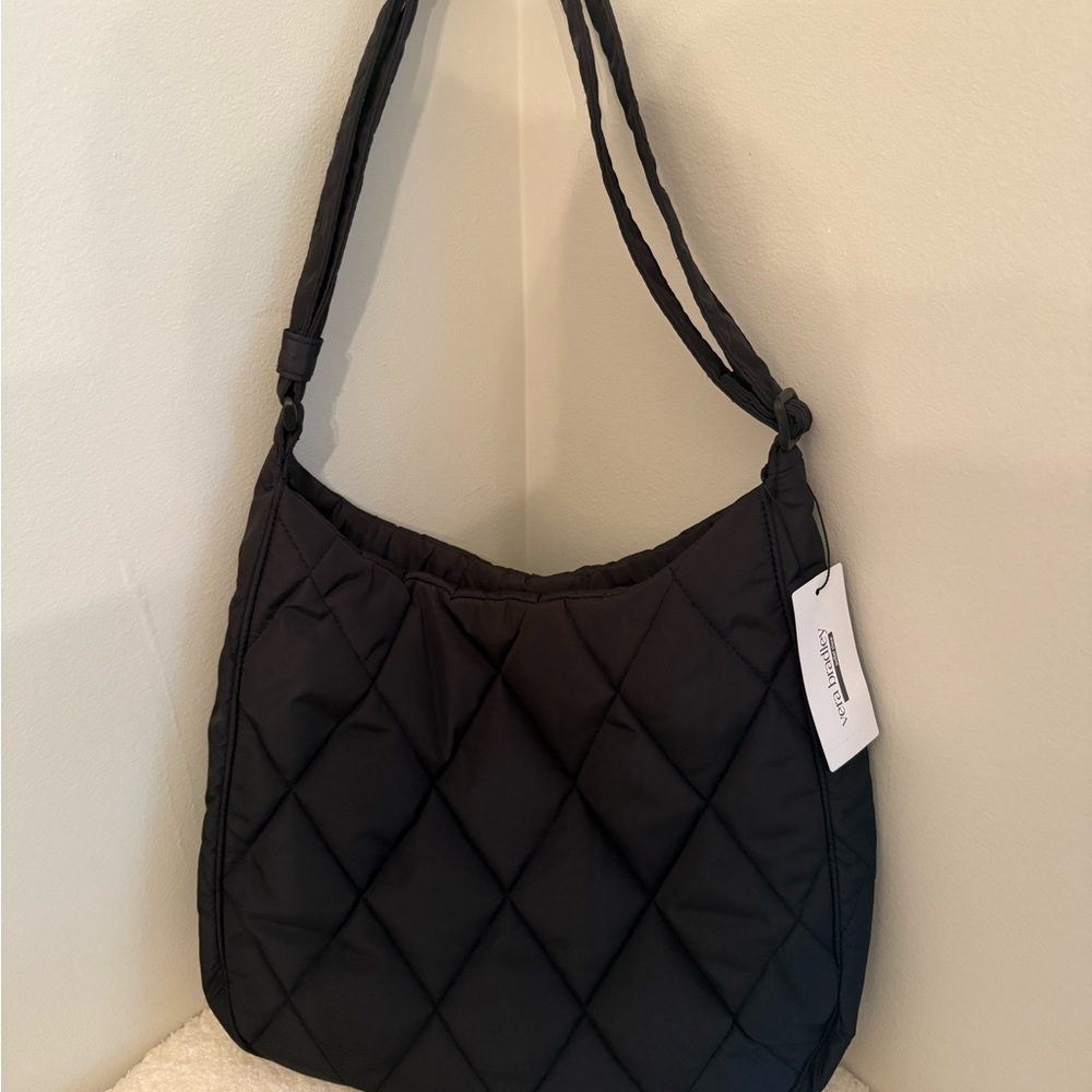 Vera Bradley Quilted Black Hobo Crossbody Shoulder Bag